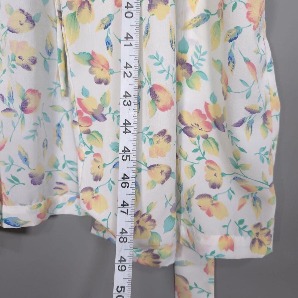 VICTORIA’S SECRET Vintage Floral Wrap Robe Long Sleeve Belted Maxi M/L Hong Kong - Picture 5 of 11